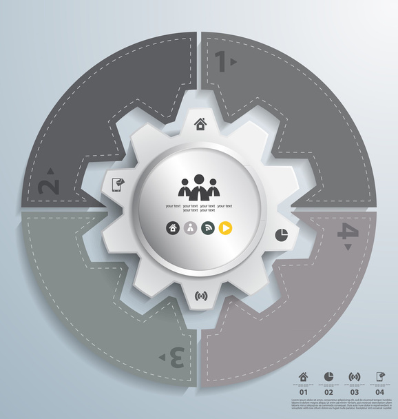 Infographic gears background vector - Vector, Image