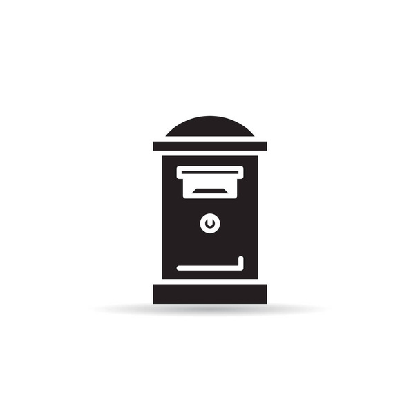 白い背景のメールボックスとポストボックスのアイコン - ベクター画像