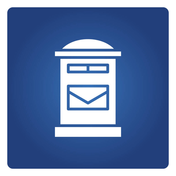 значок почтового ящика и почтового ящика на синем фоне - Вектор,изображение