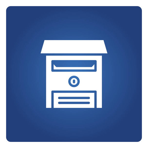 значок поштової скриньки та поштової скриньки на синьому фоні
 - Вектор, зображення