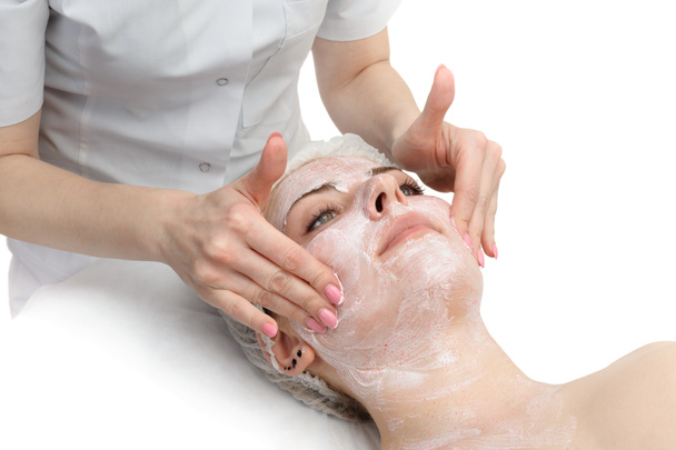 facial massage with scrub mask  - Photo, Image