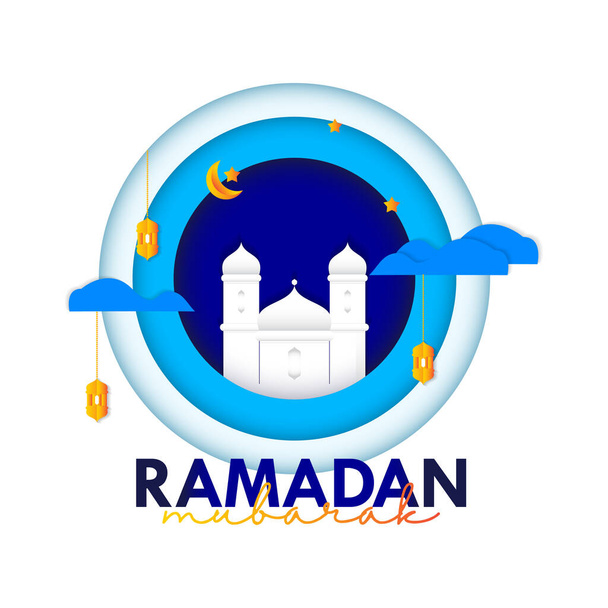 Ramadan Mubarak wektor projekt druku banerowego i powitanie tła - Wektor, obraz