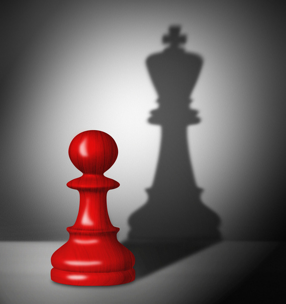 Peão de xadrez com a sombra de um rei
. - Foto, Imagem