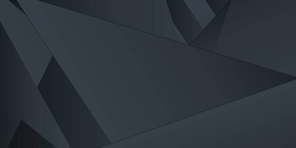 Fondo 3d abstracto con capas de papel negro. Ilustración vectorial Moderno Negro Diseño abstracto Papel geométrico Estilo Fondo - Vector, Imagen