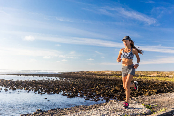 Healthy lifestyle woman runner running outside - Fotó, kép