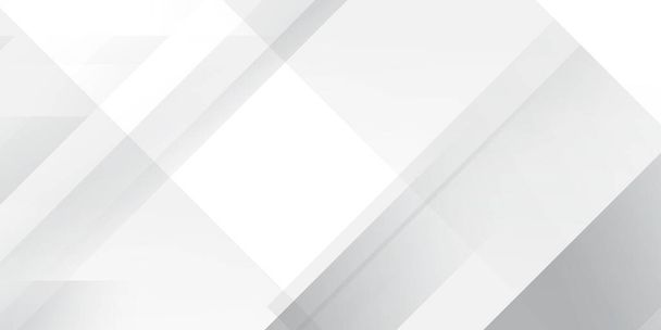 Технологический баннер с белыми и серыми квадратами. Абстрактный геометрический вектор фона - Вектор,изображение