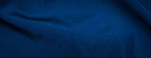 blue cotton fabric with visible details. background - Fotografie, Obrázek