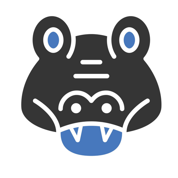 Hippopotamus Isolated Vector icon that can be easily modified or edited - Vector, Image