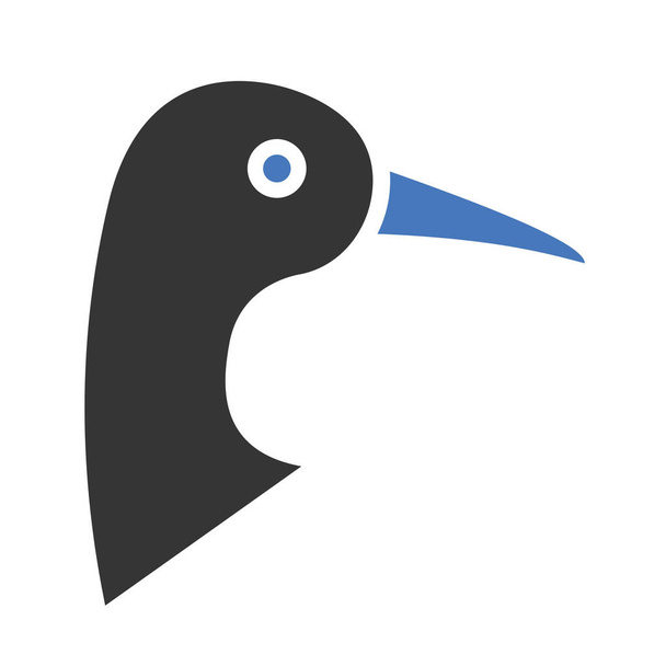 Ícone de vetor isolado de gaivota que pode ser facilmente modificado ou editado - Vetor, Imagem