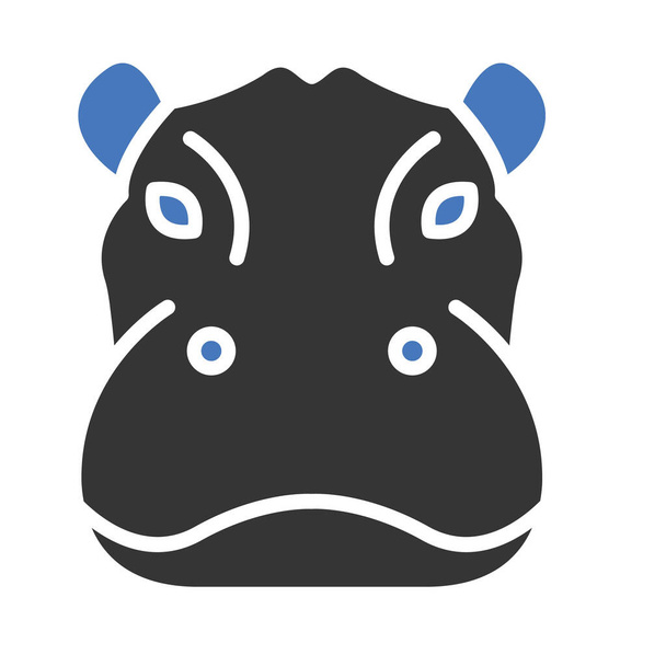Hippopotamus Isolated Vector icon that can be easily modified or edited - Vector, Image