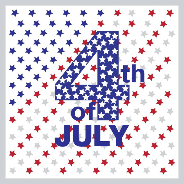 Vierter Juli, Unabhängigkeitstag, in den Sternen, fünfzig Staaten, Vektor - Foto, Bild