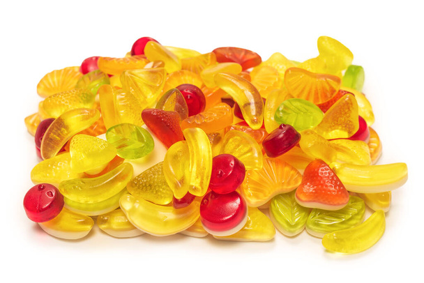 Assorted tasty gummy candies. Top view.  - Photo, Image