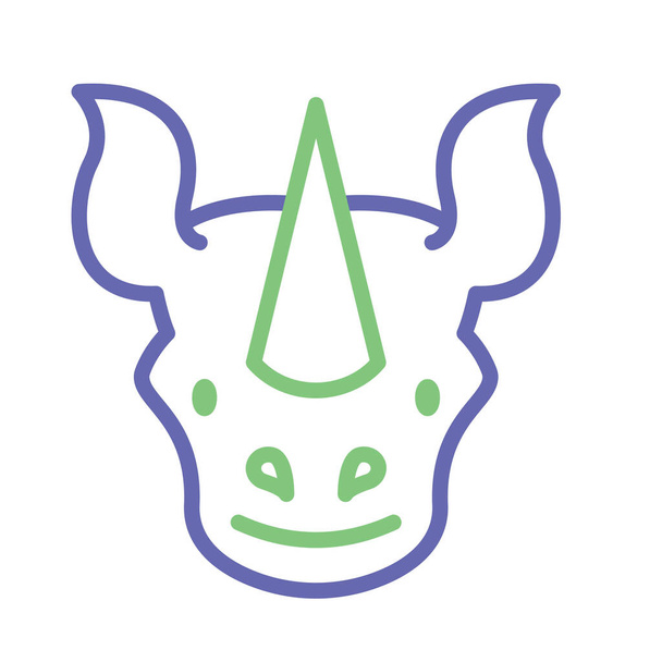 Rhinoceros Isolated Vector icon that can be easily modified or edited - Vector, Image