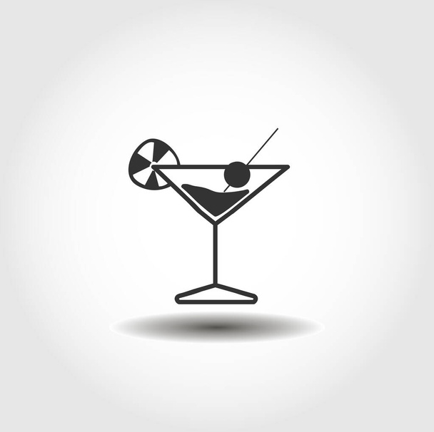 Cóctel icono vectorial aislado. elemento de diseño de bebida - Vector, imagen