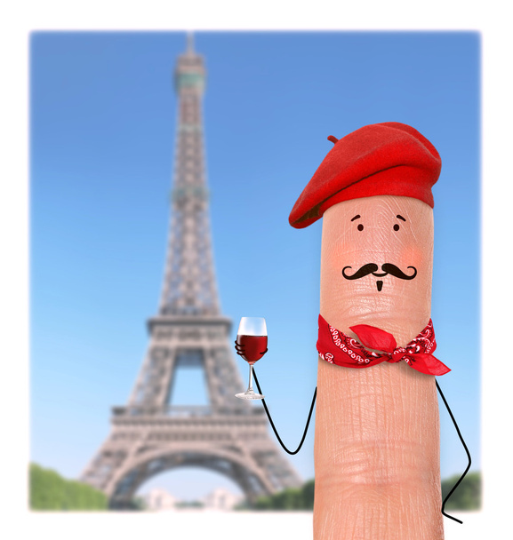 Francouz v červený baret - Fotografie, Obrázek