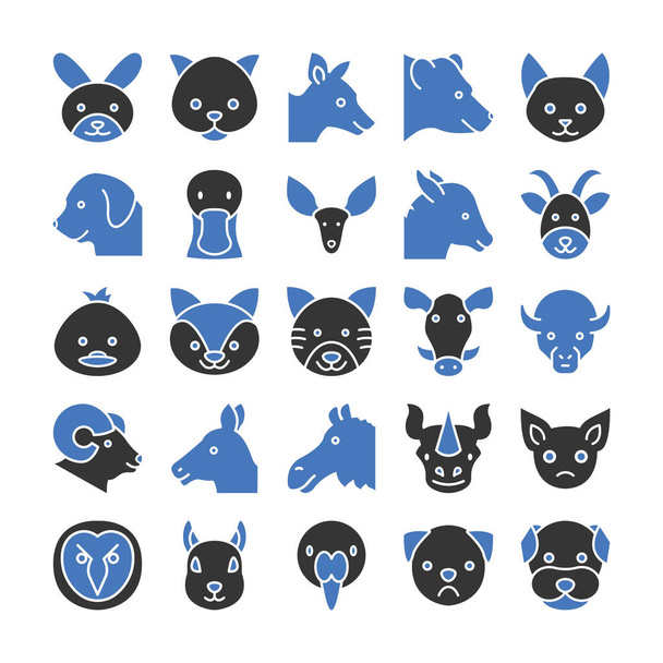 Ensemble d'icônes vectorielles pour animaux et oiseaux pouvant facilement modifier ou modifier - Vecteur, image