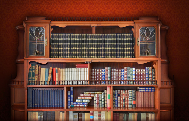 Klasická knihovna. starožitný nábytek - Fotografie, Obrázek