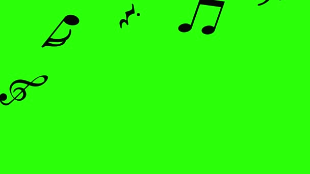 Zenei fekete sziluettek jegyzetek animációs csoport chroma kulcs - Felvétel, videó