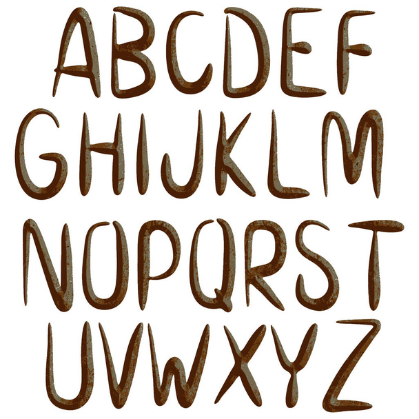 Rusty ancient bevel font. - Vector, imagen