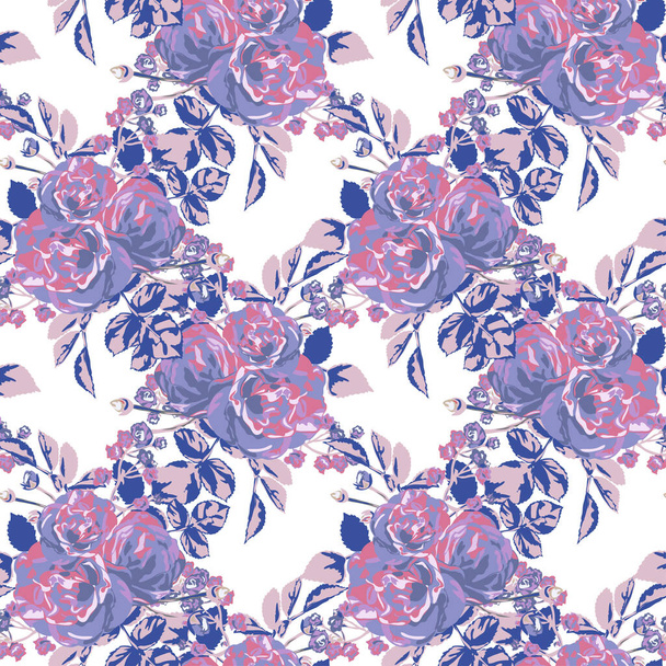 Elegant seamless pattern with rose flowers, design elements. Floral  pattern for invitations, cards, print, gift wrap, manufacturing, textile, fabric, wallpapers - ベクター画像