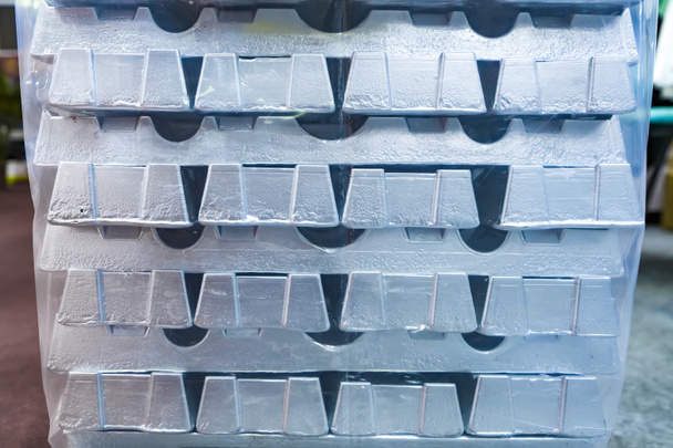 Raw zinc aluminum ingot background - Photo, Image