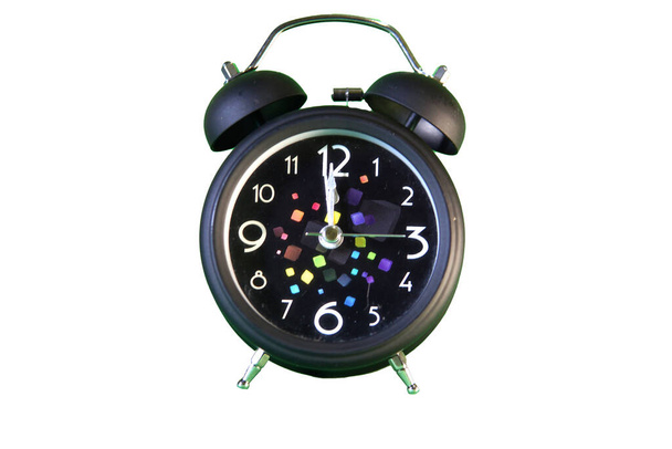 12 o'clock on alarm clock isolated on white                               - Photo, Image