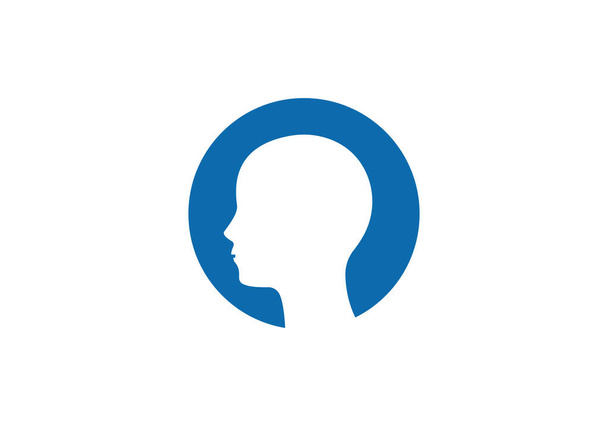 Man Head Logo abstract design vector template. Person face icon - Vector, Image