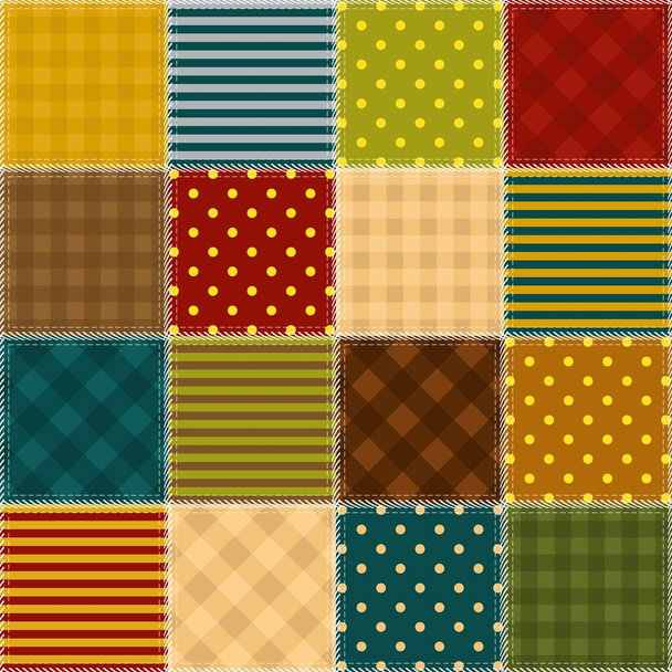 patchwork pozadí s různými vzory - Vektor, obrázek