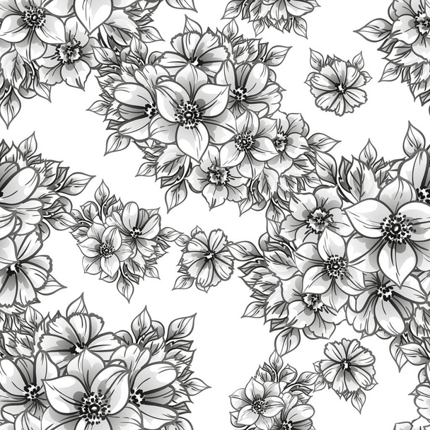 beautiful lush gray flowers on white background  - ベクター画像