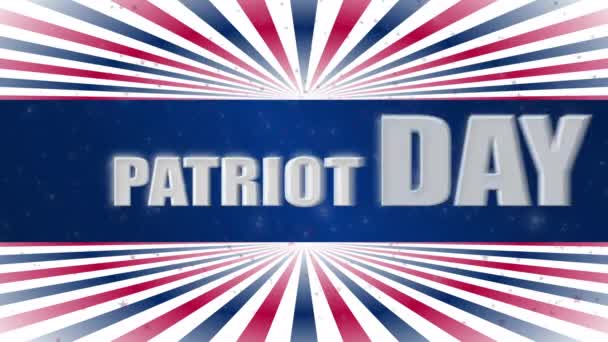 Video 4K per la celebrazione del Patriot Day americano. Una parete 3d nei colori della bandiera USA con stelle che galleggiano.  - Filmati, video
