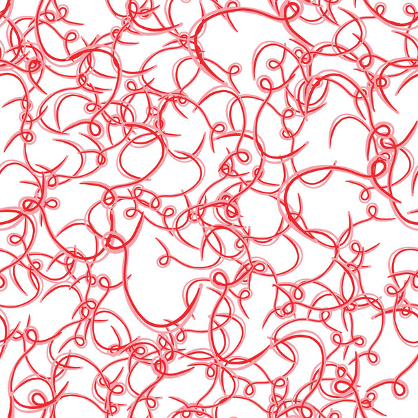 Vector seamless texture background pattern. Hand drawn, red, pink and whte colors. - Vektor, obrázek