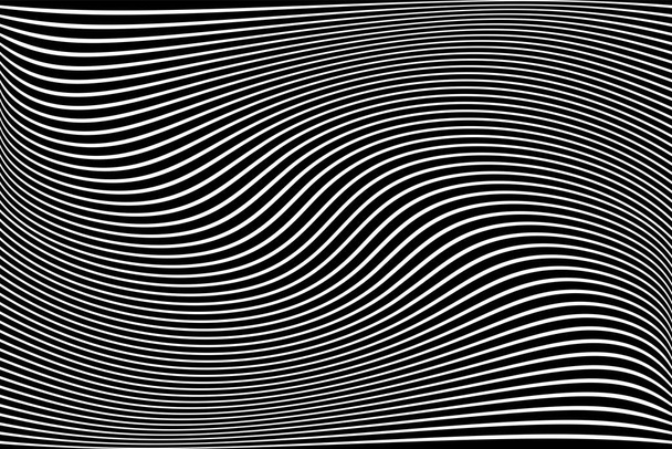 Abstraktní vlnité čáry pruhované vzor a texturované pozadí. Vektorové umění. - Vektor, obrázek