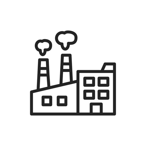 Building factory color line icon. Isolated vector element. - Vector, Image