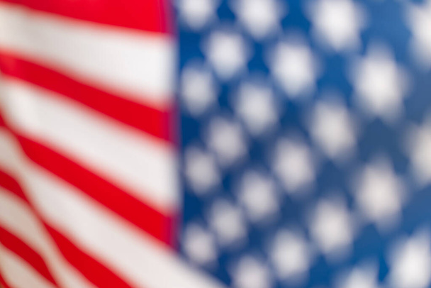 American flag as a background. Blurred background.  - Foto, Imagem