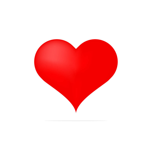 Punaisen sydämen kuva. Vektori rakkaus symboli eristetty valkoisella taustalla. - Vektori, kuva