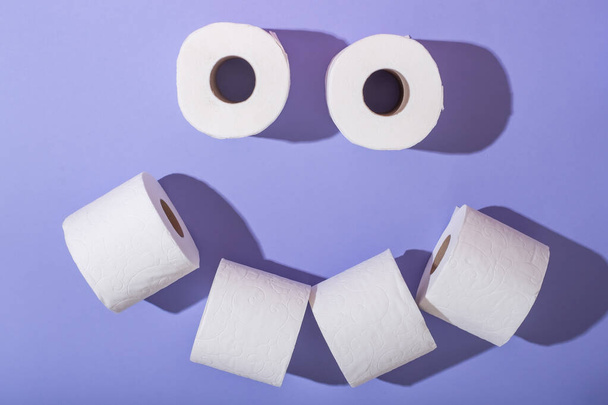 Face from rolls of toilet paper  - Photo, Image