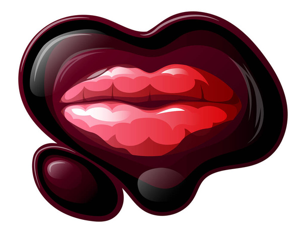 Vector lips in gradient style - Vector, Image