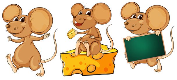 Три игривые мыши
 - Вектор,изображение