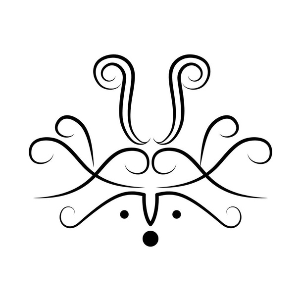 decorative swirl element icon, line style - Vector, imagen