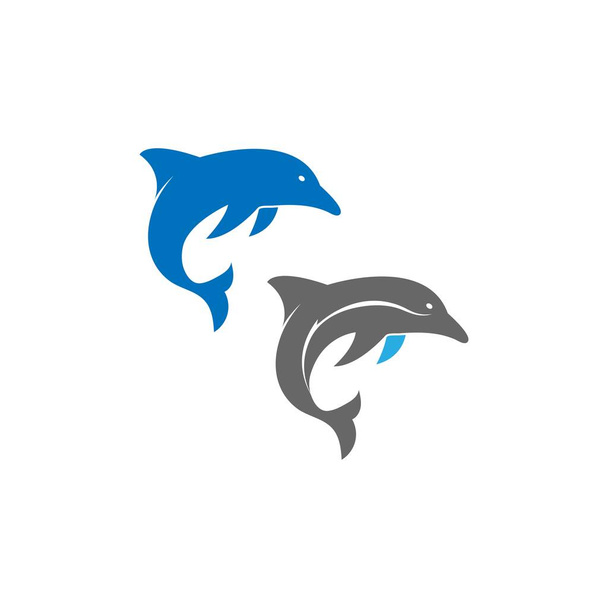 Illustration vectorielle de modèle vectoriel de conception d'icône de logo Dolphin - Vecteur, image