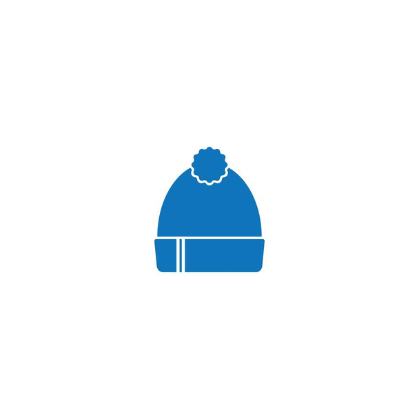 chapeau d'hiver icône, illustration logo design et fond - Vecteur, image