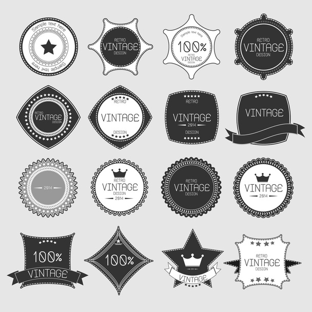 Set de insignias y etiquetas retro vintage en blanco
 - Foto, imagen