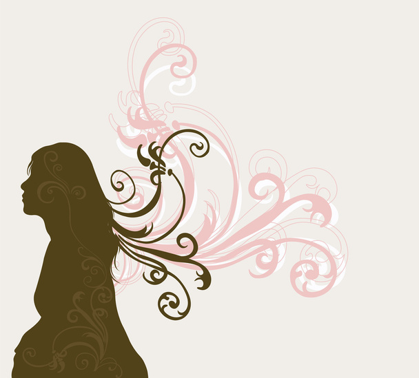 Vrouwelijk silhouet - Vector, afbeelding