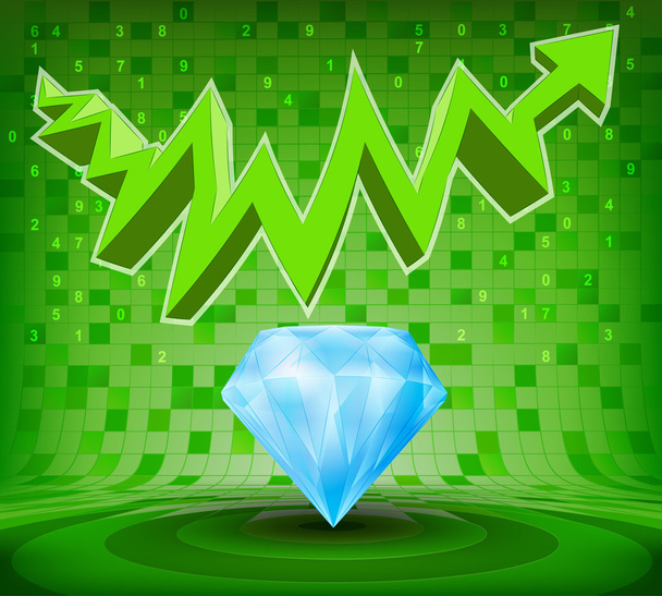 Diamant bleu sous vert montant zig zag flèche
 - Vecteur, image