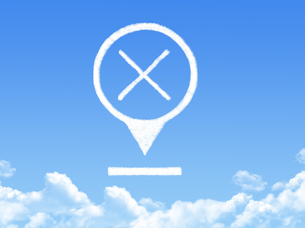 Forma de nuvem marcador de localização cruzada
 - Foto, Imagem