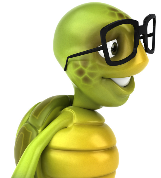 Turtle in glasses 3d illustration - Фото, изображение