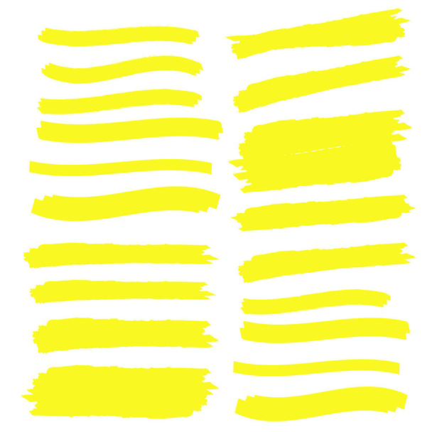 Vector markeerstiften. Gele marker tekstselectie - Vector, afbeelding