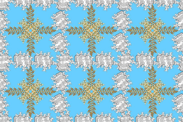 seamless pano with vintage gradient golden elements. Raster illustration. Pano pattern. - Photo, Image