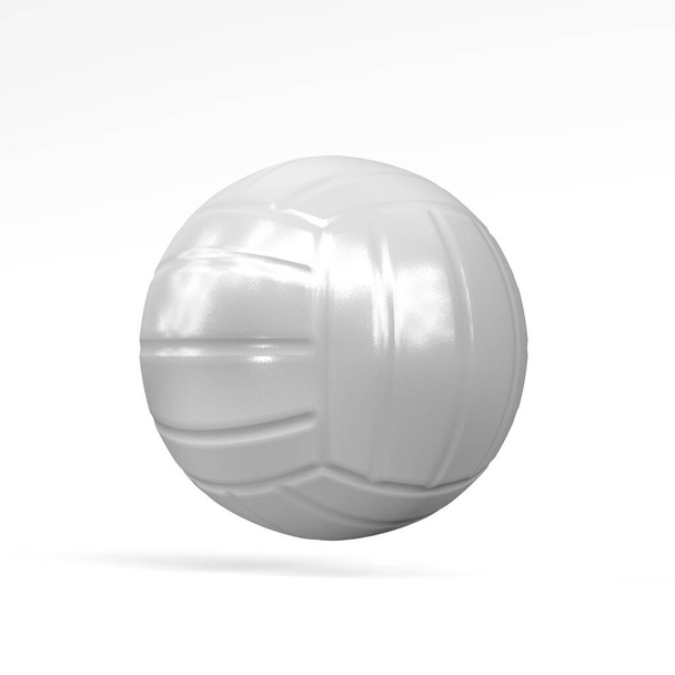 白い背景のバレーボールボール- 3Dレンダリング - 写真・画像