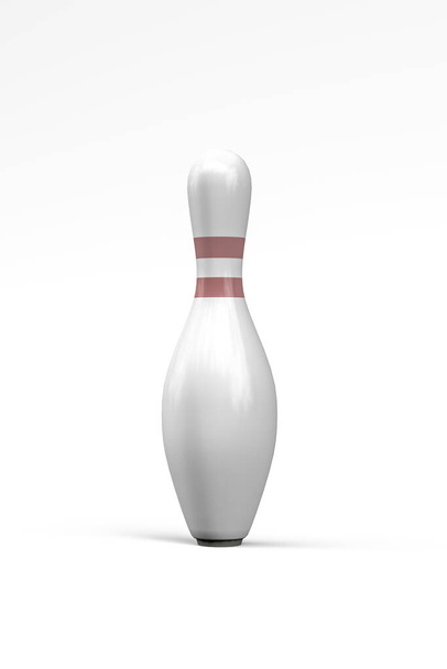 Bowlingstift isoliert auf weißem Hintergrund - 3D-Renderer - Foto, Bild